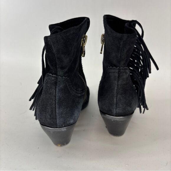 Sam Edelman Louie Black Suede Fringe Ankle Boots western women’s 8 - Picture 6 of 13